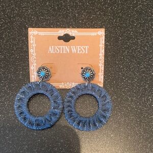Austin West Blue Hoop Earrings